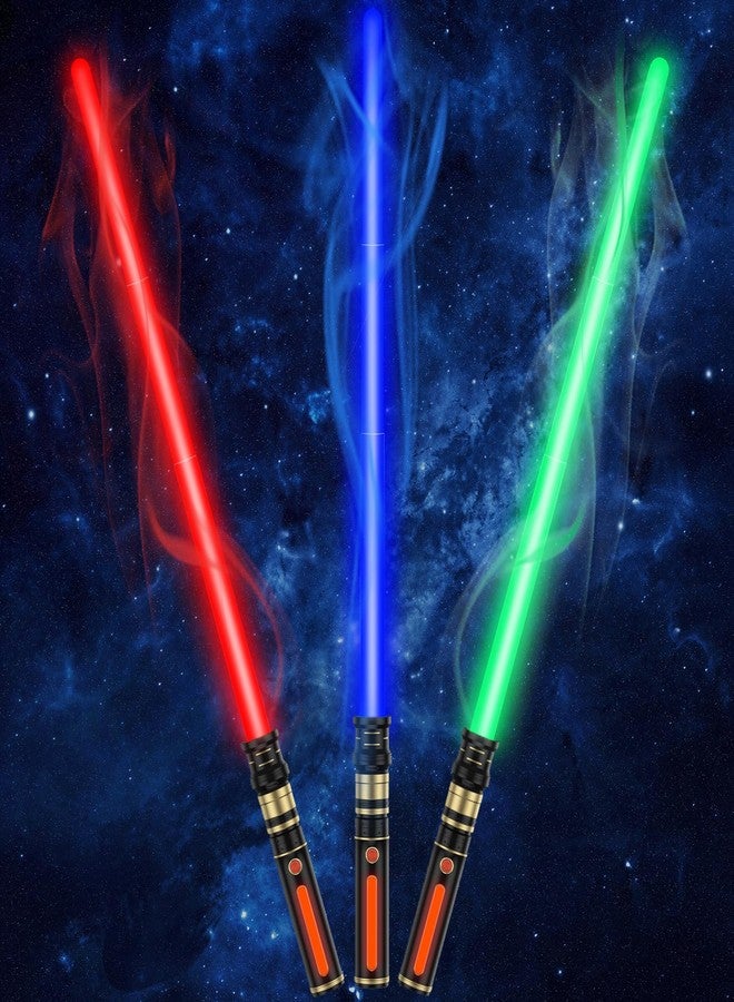 KEGOZ Light Saber for Kids, 3 Packs 3 Colors Light Sword with FX Sound (Motion Sensitive) and Glowing Handle, Expandable Light Sabers Set for Halloween Xmas Children's Day Gifts - Image 1
